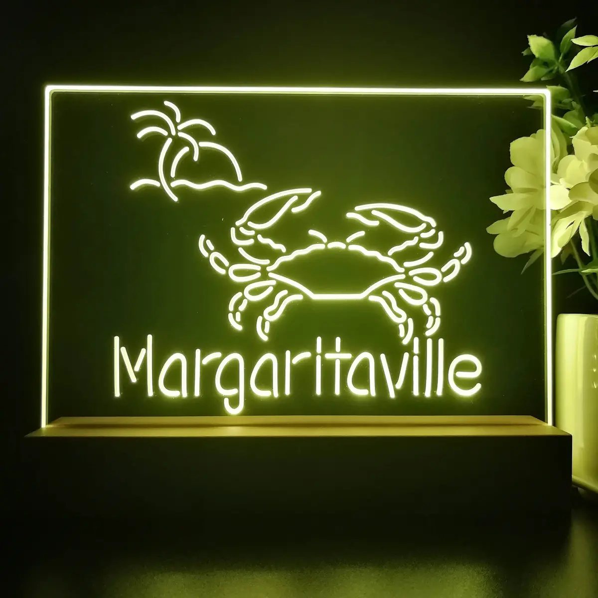 Margaritaville Caribbean Crab Seafood Neon Sign Pub Bar Lamp 1