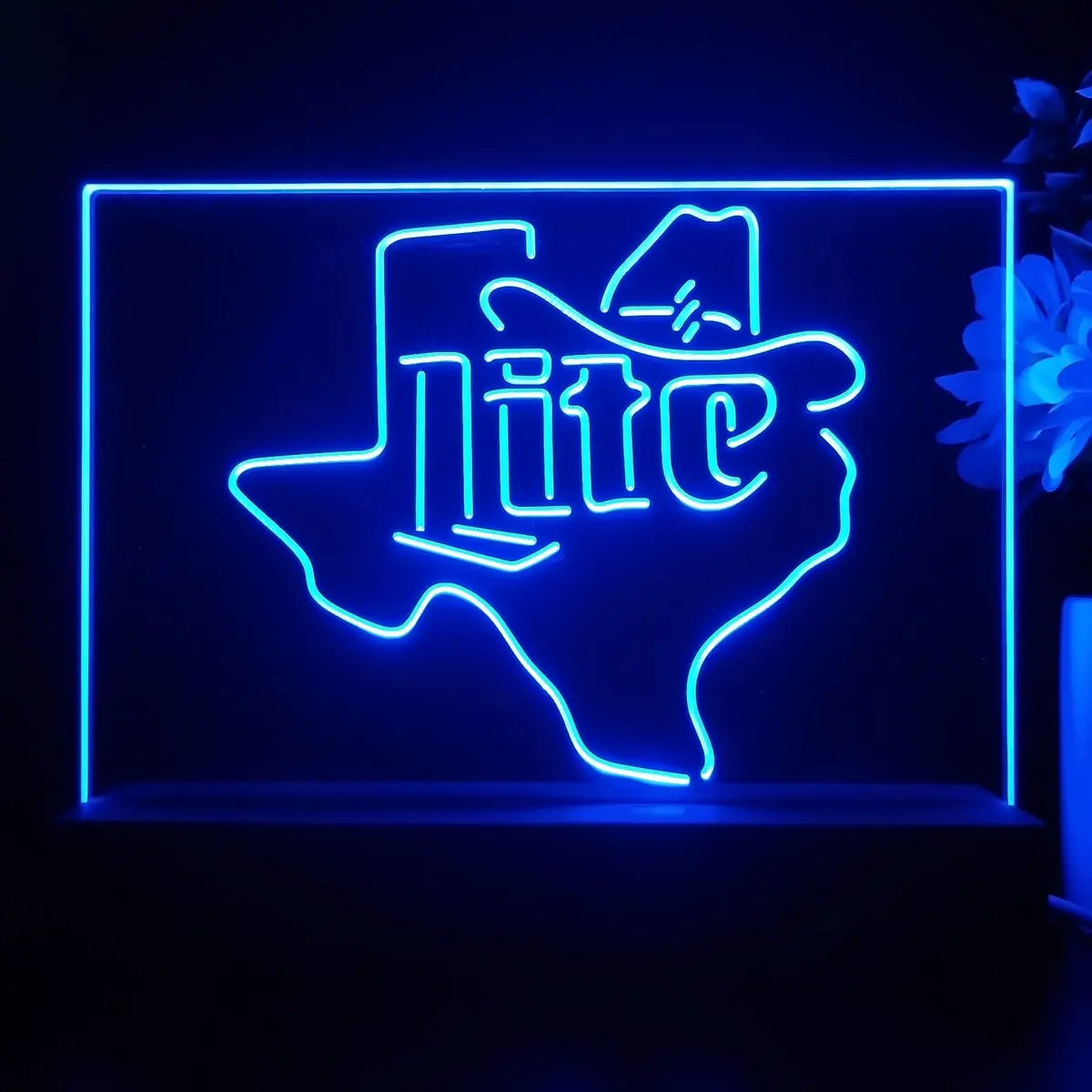 Miller Lite Cowboys Hat Texas Neon Sign Pub Bar Lamp 1