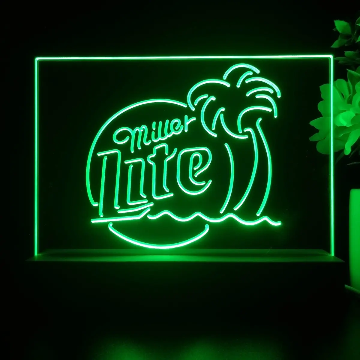 Miller Lite Palm Tree Beer Bar Neon Sign Pub Bar Lamp 1