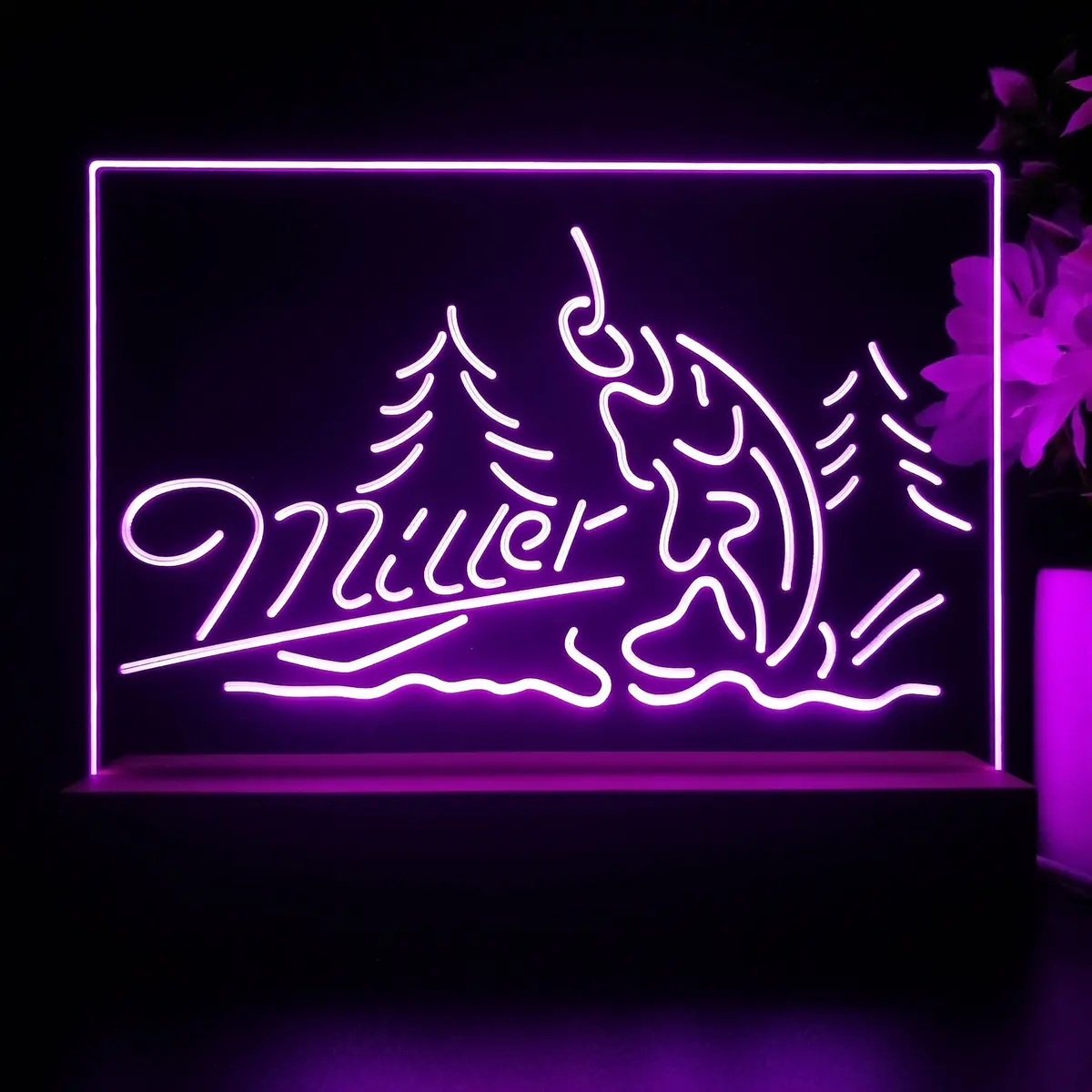 Miller Fish Fishing Neon Sign Pub Bar Lamp 1