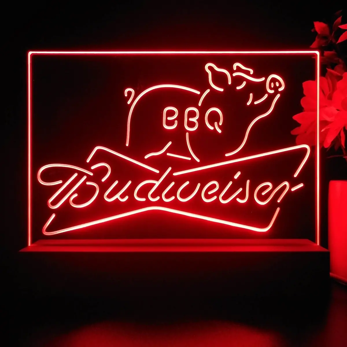 Budweiser Bbq Bar Neon Sign Pub Bar Lamp 1