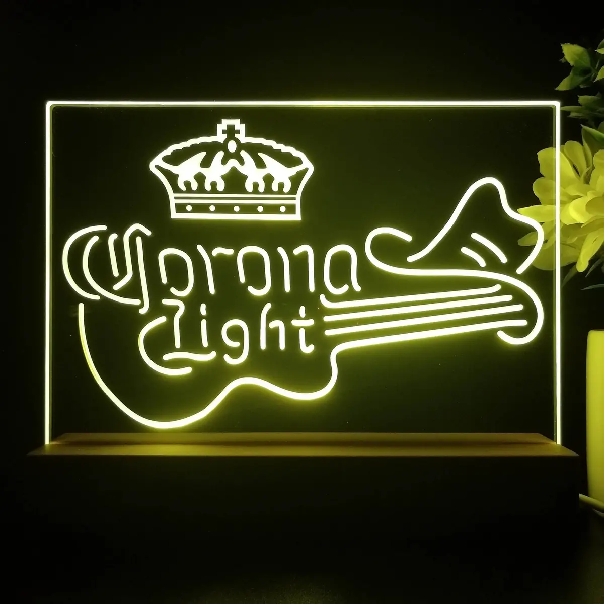 Corona Light Guitar Cowboy Hat Neon Sign Pub Bar Lamp 1