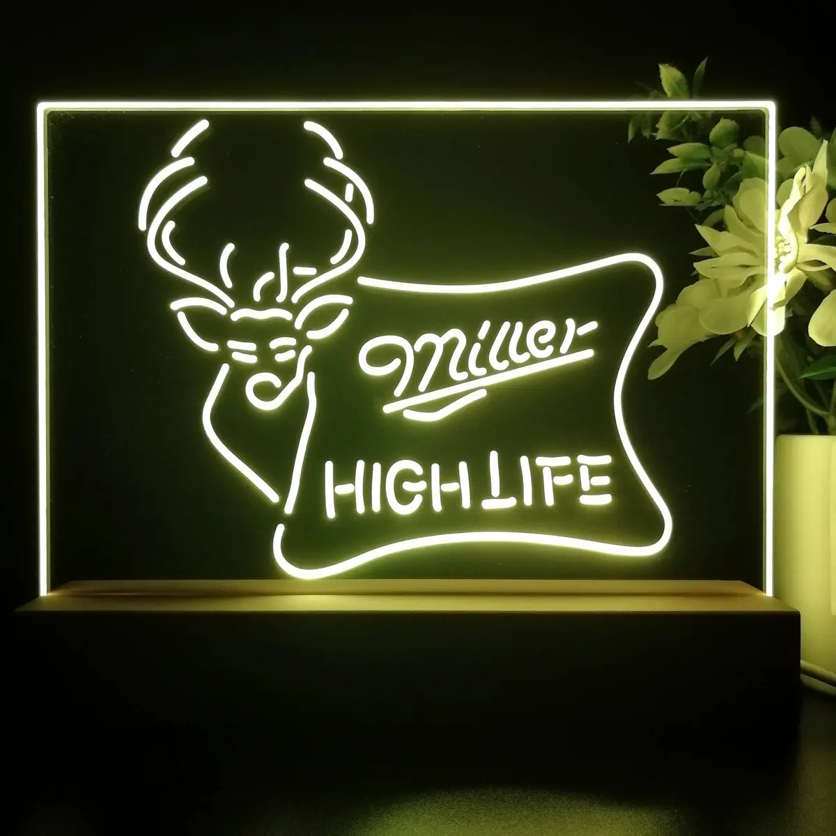 Miller High Life Deer Hunt Neon Sign Pub Bar Lamp 1