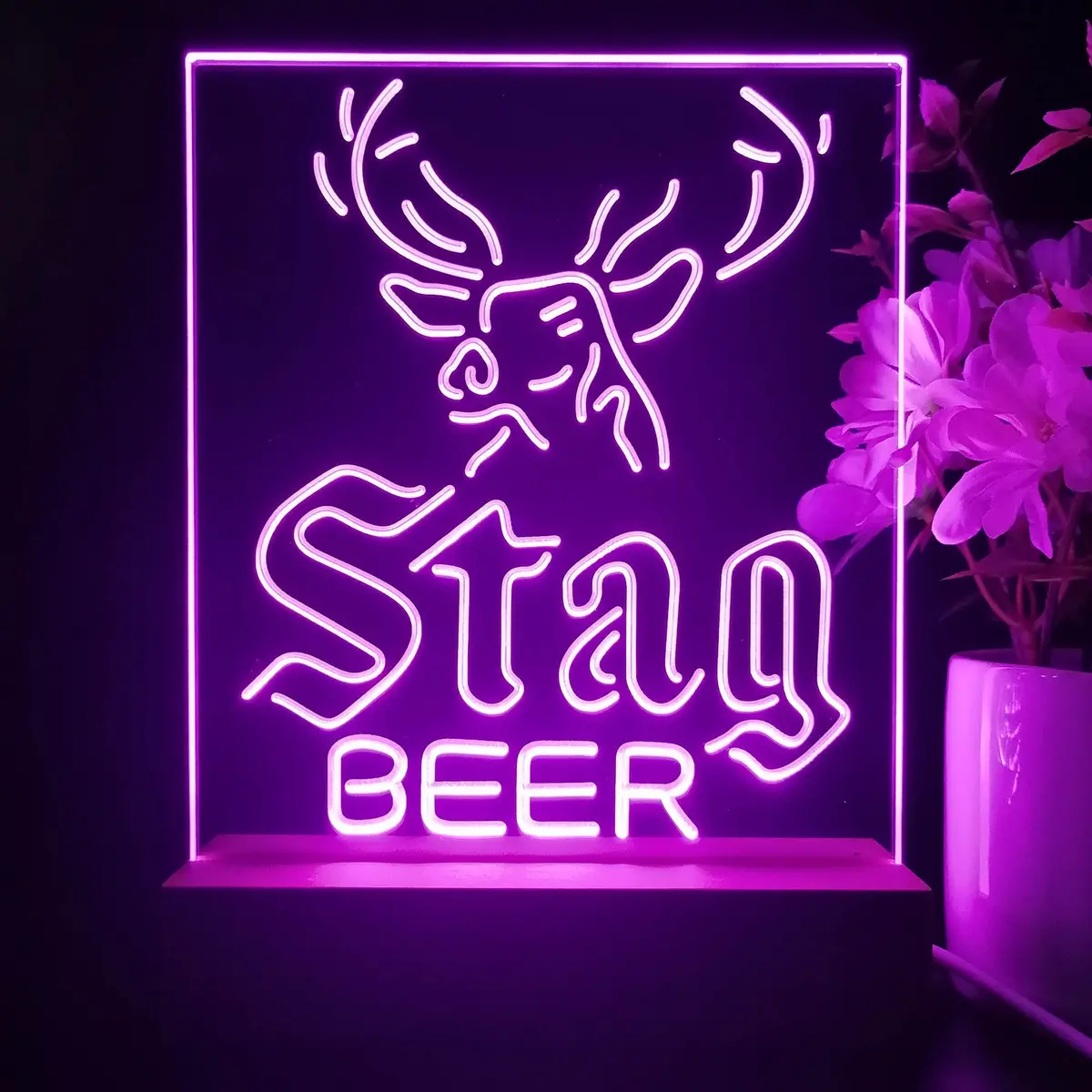 Stag Deer Head Beer Night Light Neon Pub Bar Lamp 1