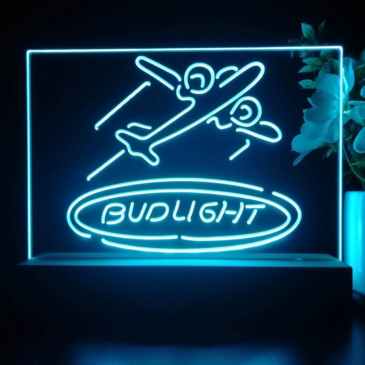 Bud Light Airplane Neon Sign Pub Bar Lamp 2