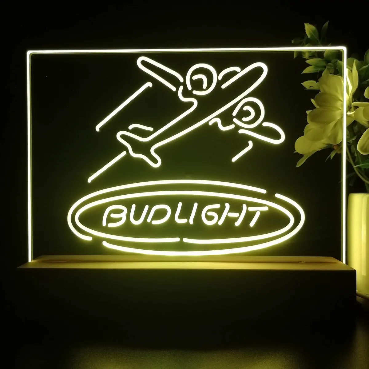 Bud Light Airplane Neon Sign Pub Bar Lamp 1