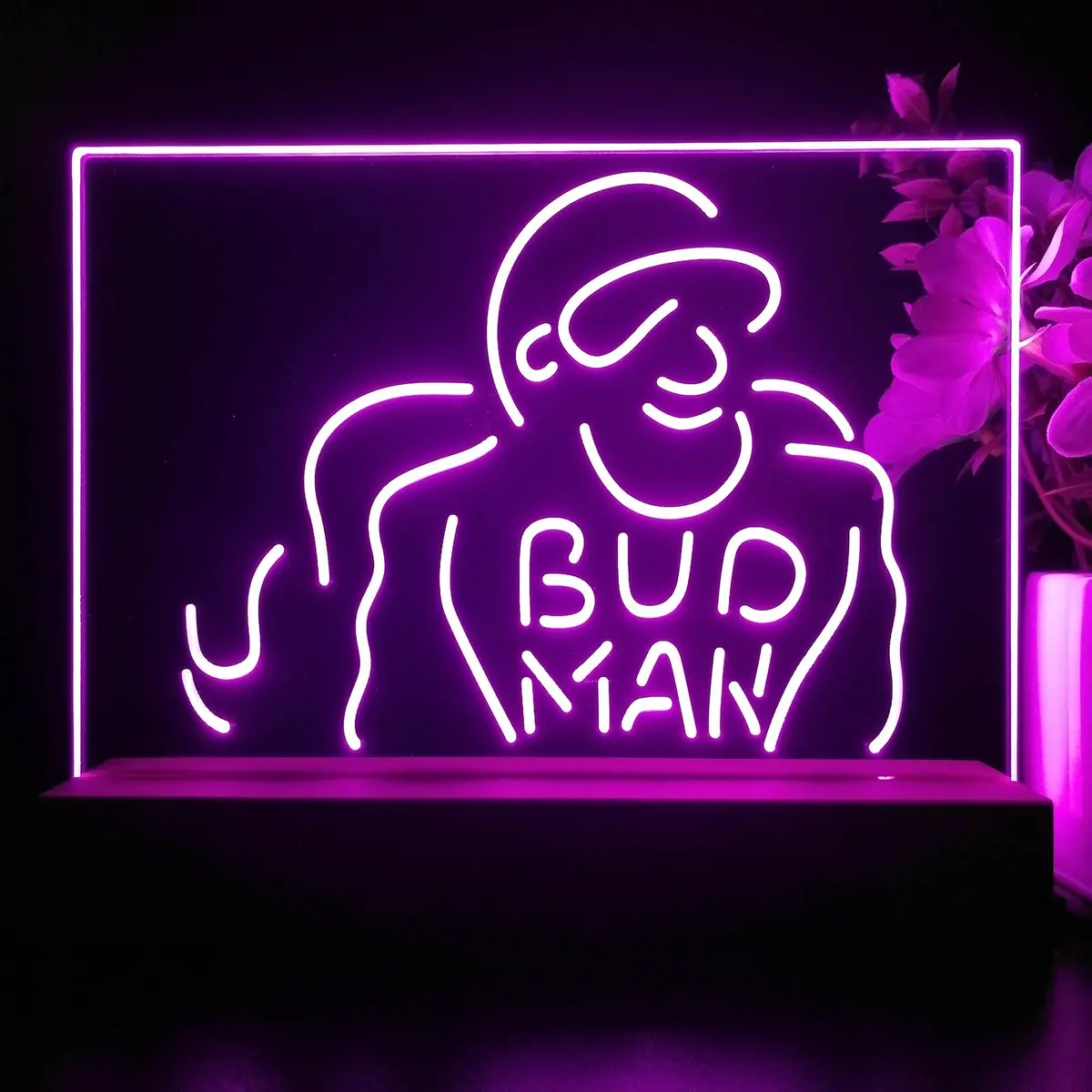 Bud Man Beer Man Cave Neon Sign Pub Bar Lamp 1