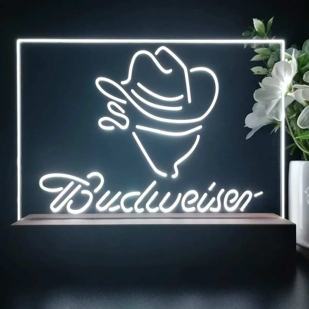Budweiser Cowboy Neon Sign Pub Bar Lamp 1
