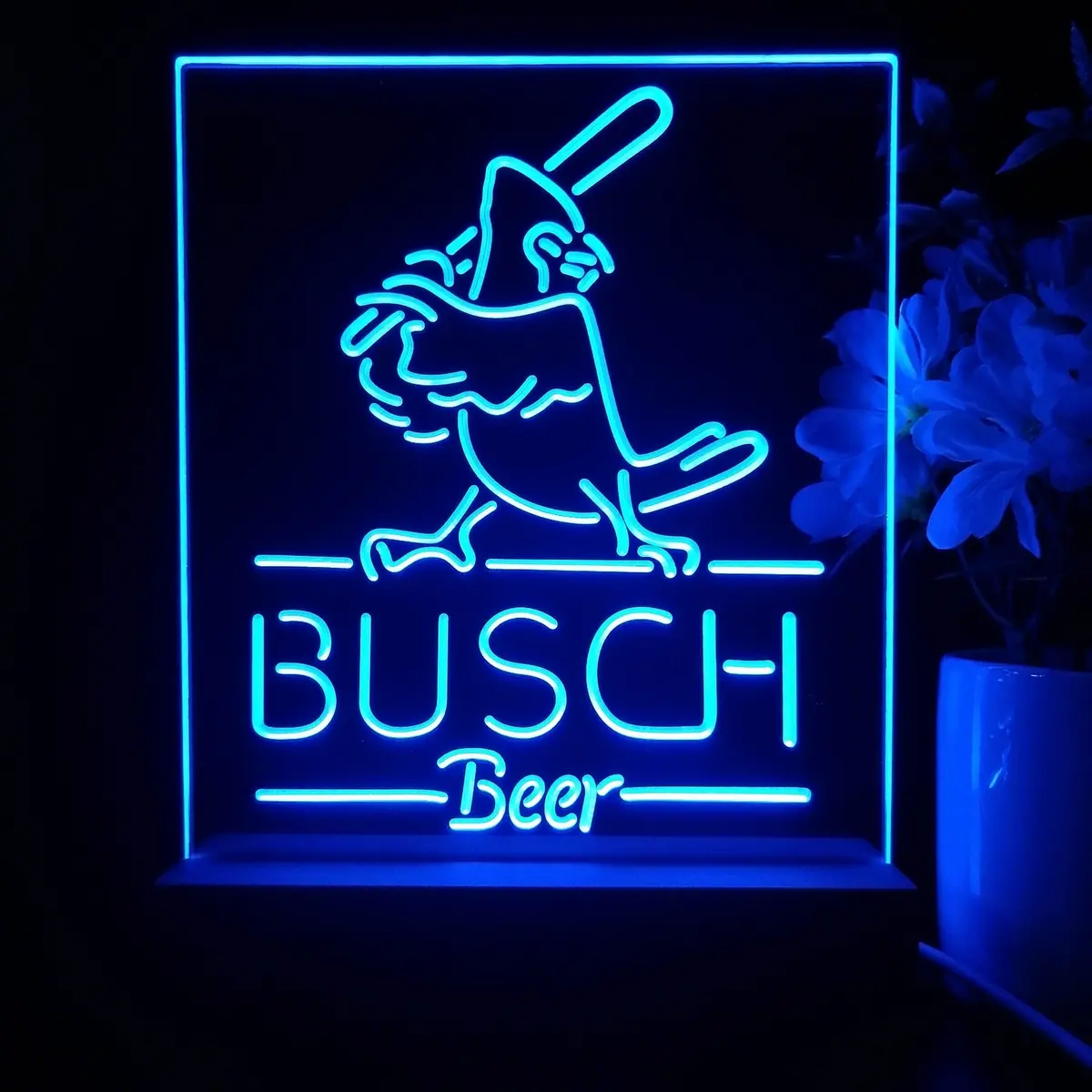 Busch Beer Baseball Bird Night Light Neon Pub Bar Lamp 1