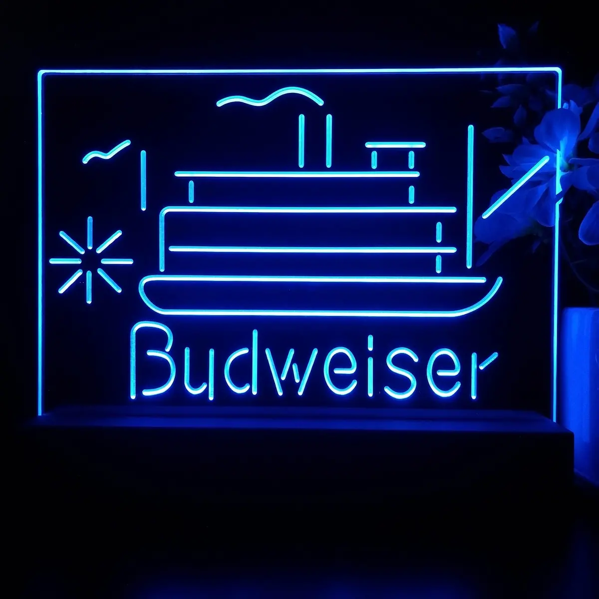 Budweiser Cruise Ship Boat Neon Sign Pub Bar Lamp 1