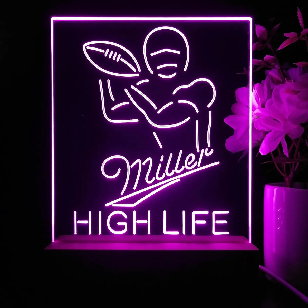 Miller Lite High Life Football Night Light Neon Pub Bar Lamp 1