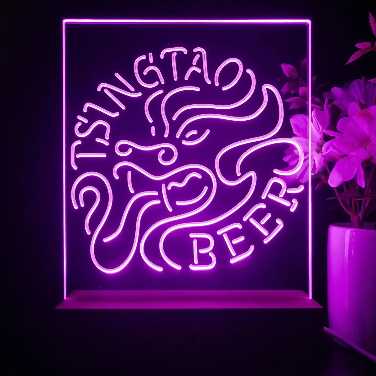 Tsingtao Beer Dragon Man Cave 3D Illusion Night Light Desk Lamp 1
