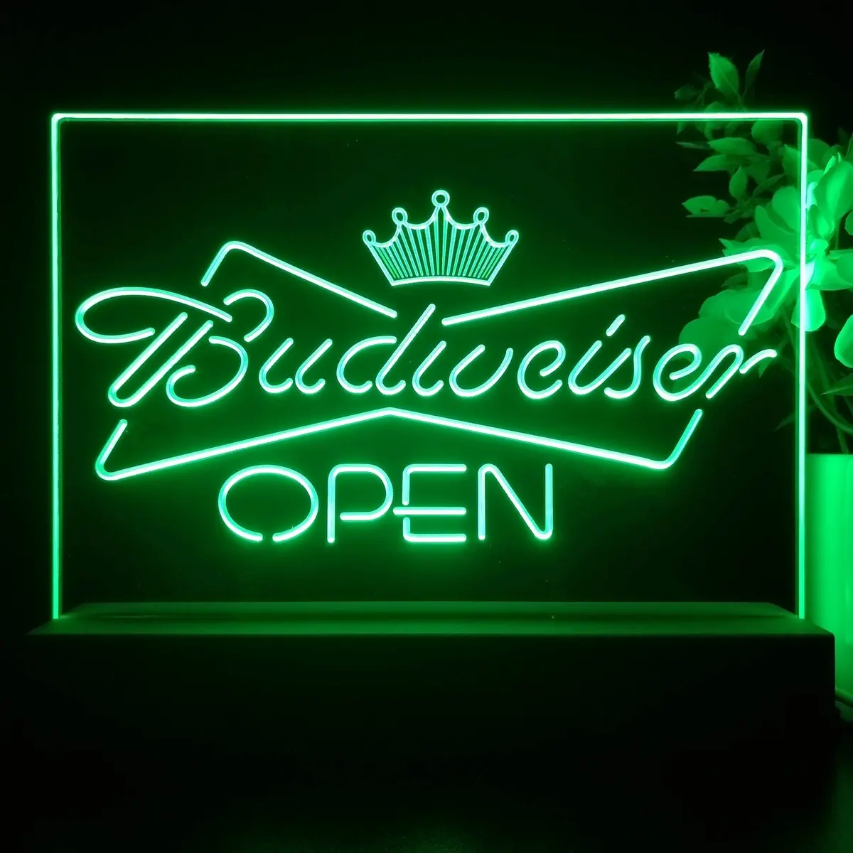 Budweiser Open Home Bar Neon Sign Pub Bar Lamp 1