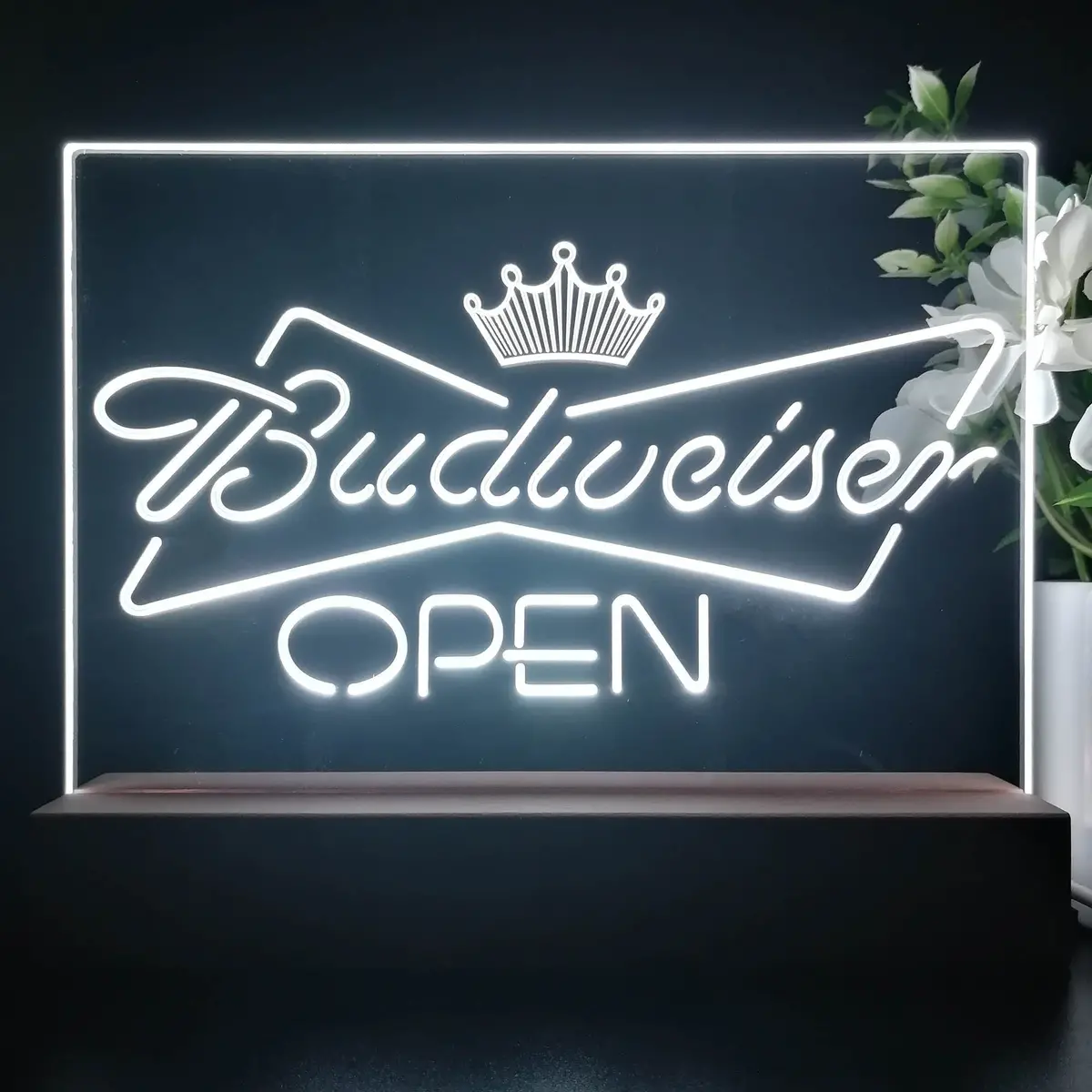 Budweiser Open Home Bar Neon Sign Pub Bar Lamp 2