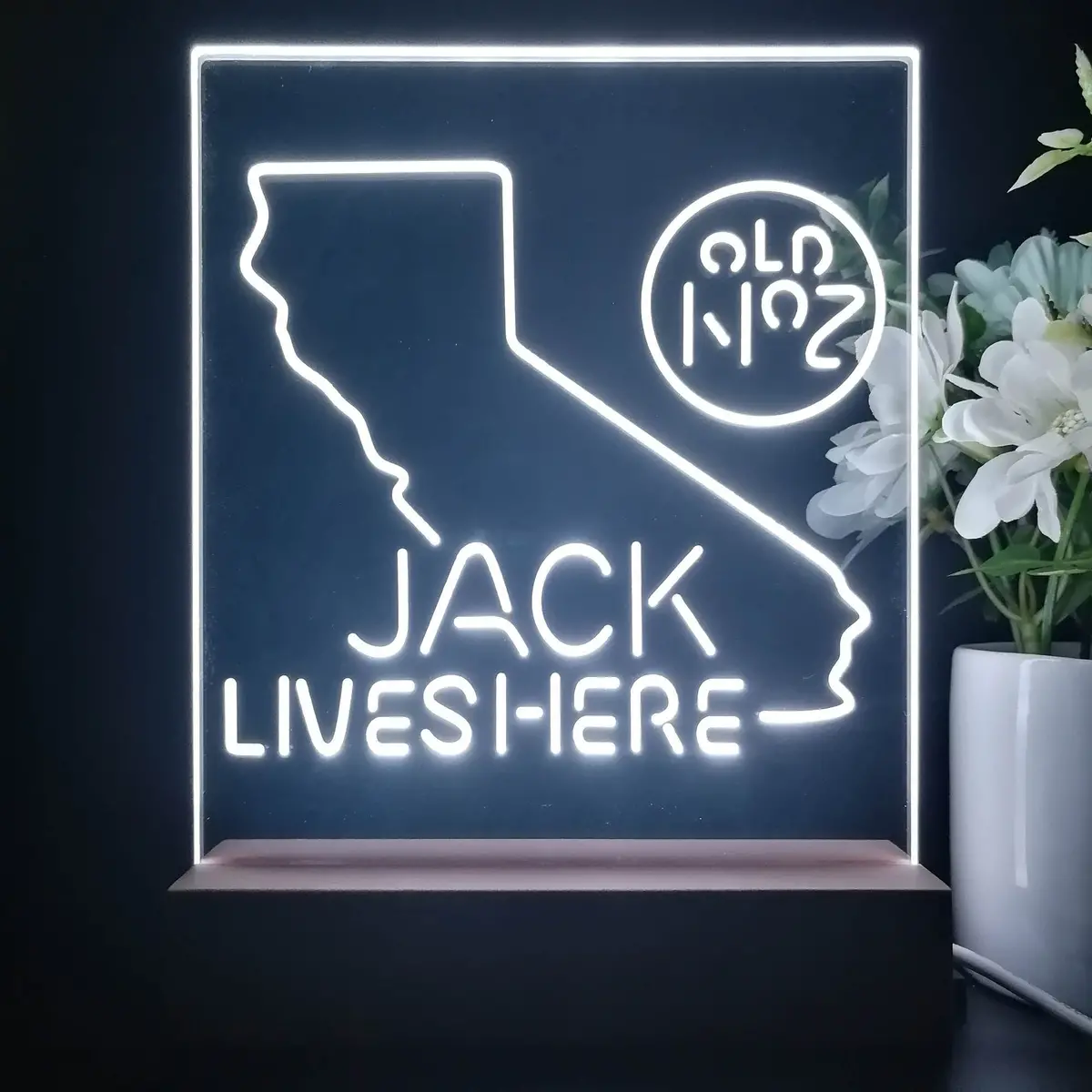California Jack Danielss Jack Lives Here Decoration Gifts 3D Illusion Night Light Desk Lamp 1