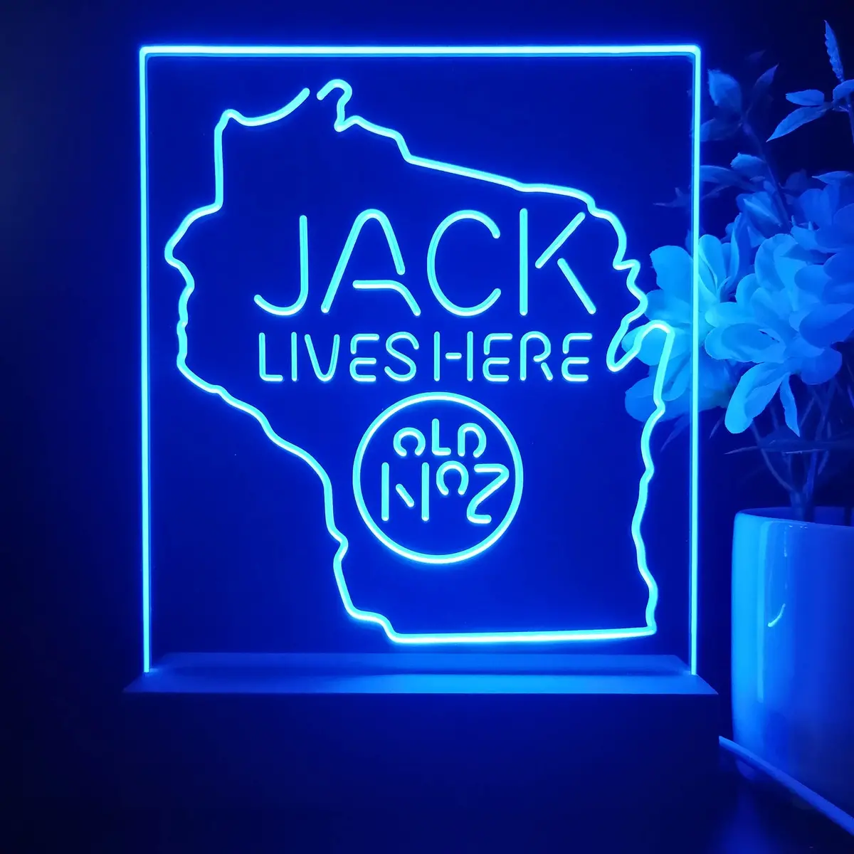 Wisconisin Jack Lives Here Night Light Neon Pub Bar Lamp 1