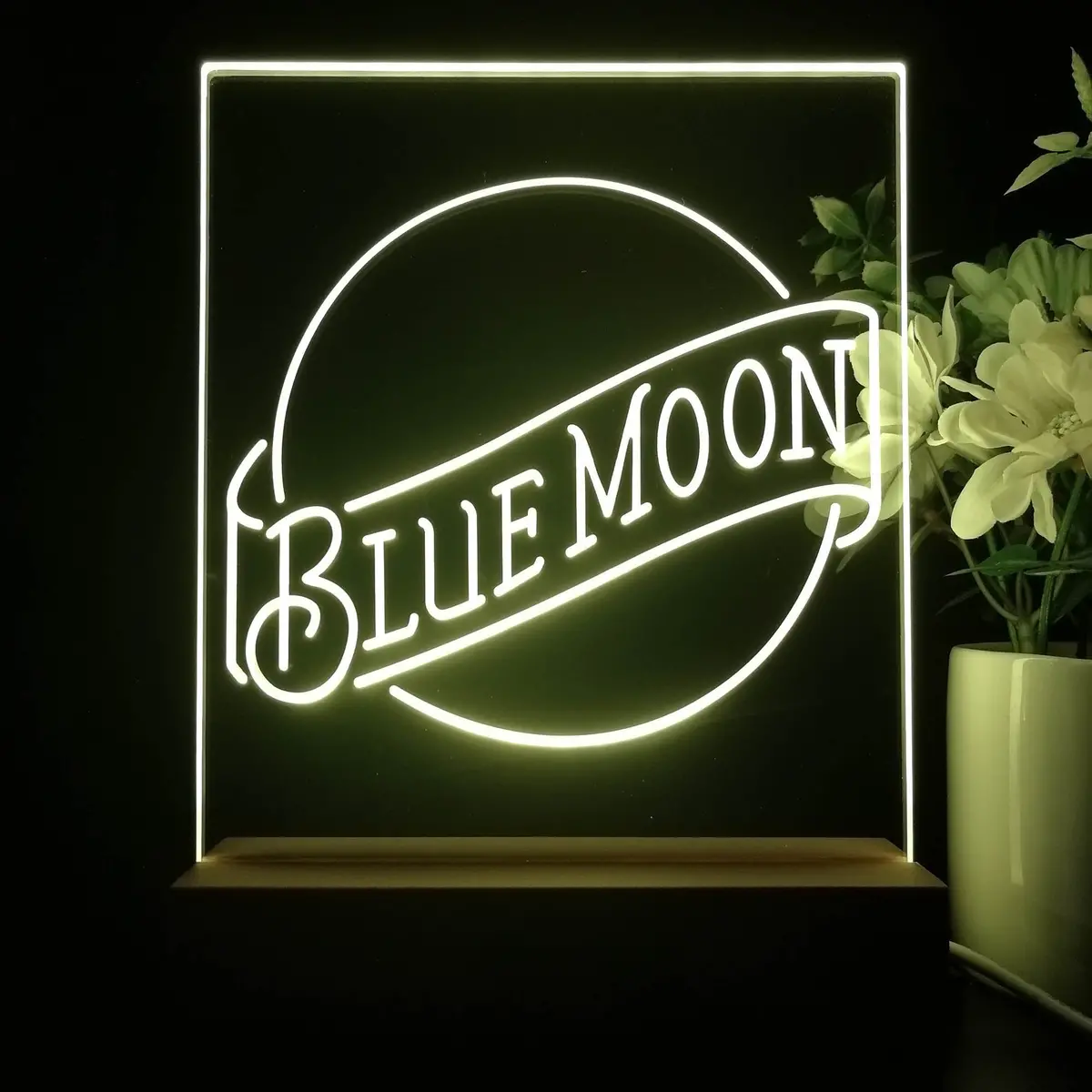Blue Moon Beer Bar 3D Illusion Night Light Desk Lamp 1