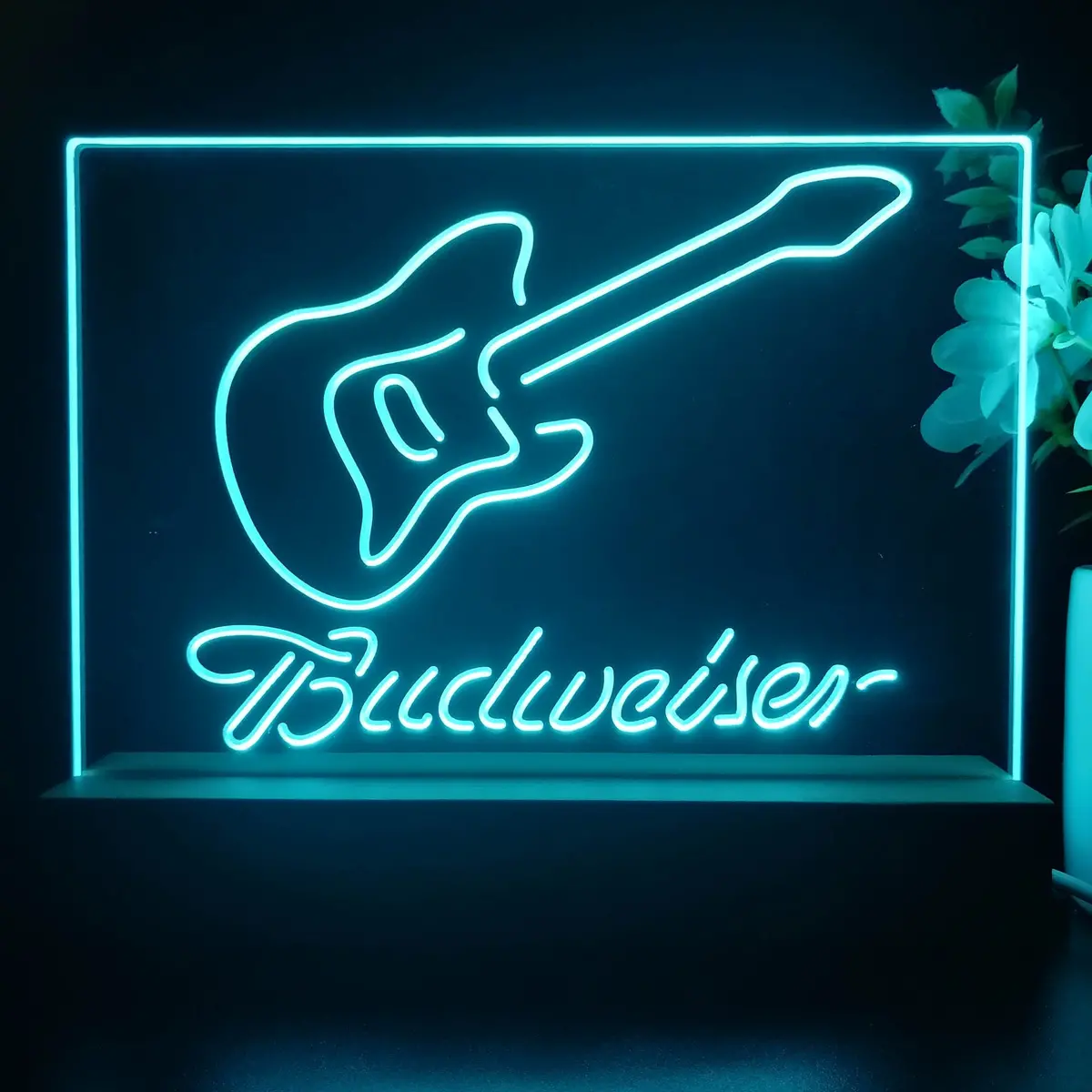 Budweiser Guitar Neon Sign Pub Bar Lamp 1