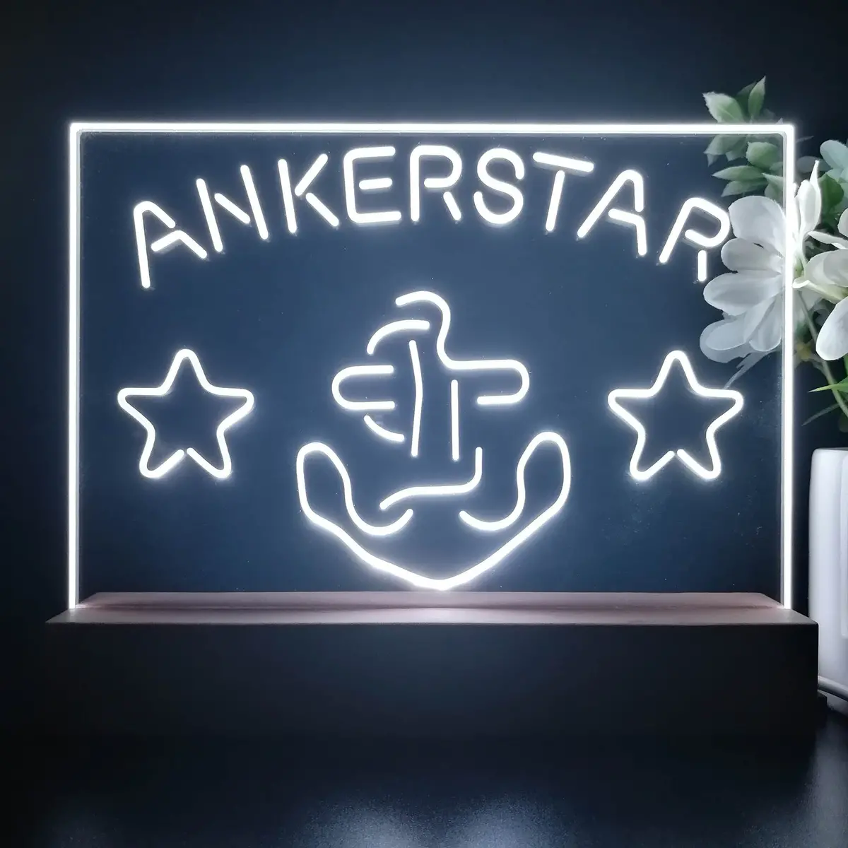 Ankerstar Anchor Cowboys Stars Beer Neon Sign Pub Bar Lamp 1