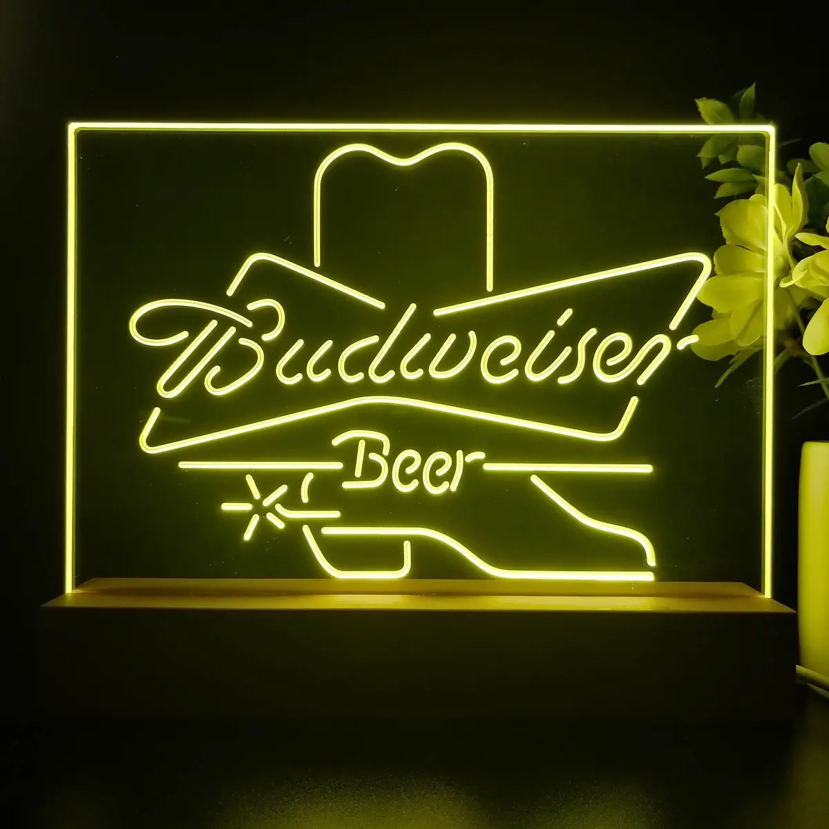 Budweisers Cowboys Boot Home Beer Bar Decoration Gifts Neon Sign Pub Bar Lamp 2