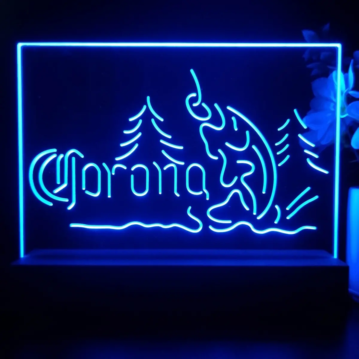 Corona Fishing Cabin House Neon Sign Pub Bar Lamp 2
