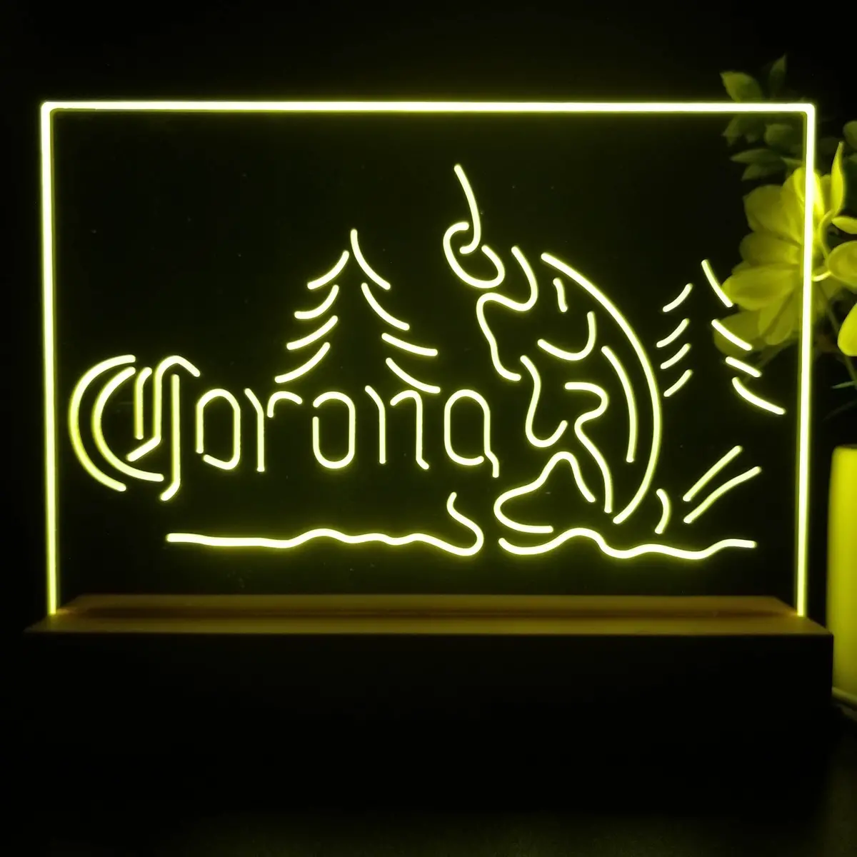 Corona Fishing Cabin House Neon Sign Pub Bar Lamp 1
