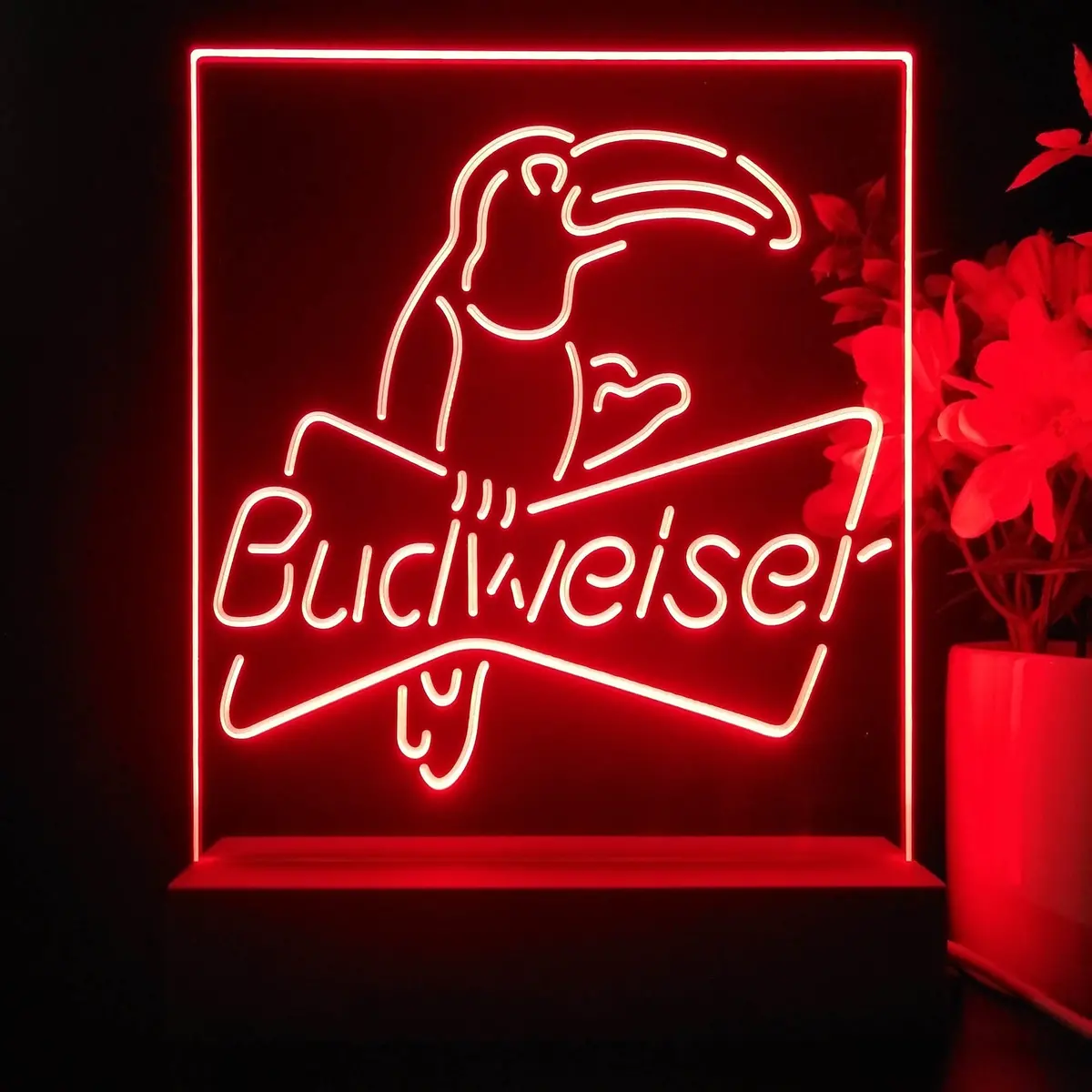 Budweiser Parrot Bar 3D Illusion Night Light Desk Lamp 1