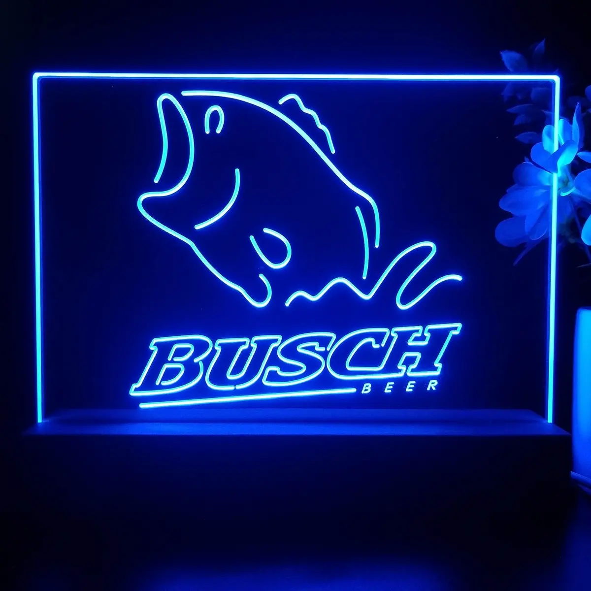 Busch Beer Fishing Camp Neon Sign Pub Bar Lamp 1