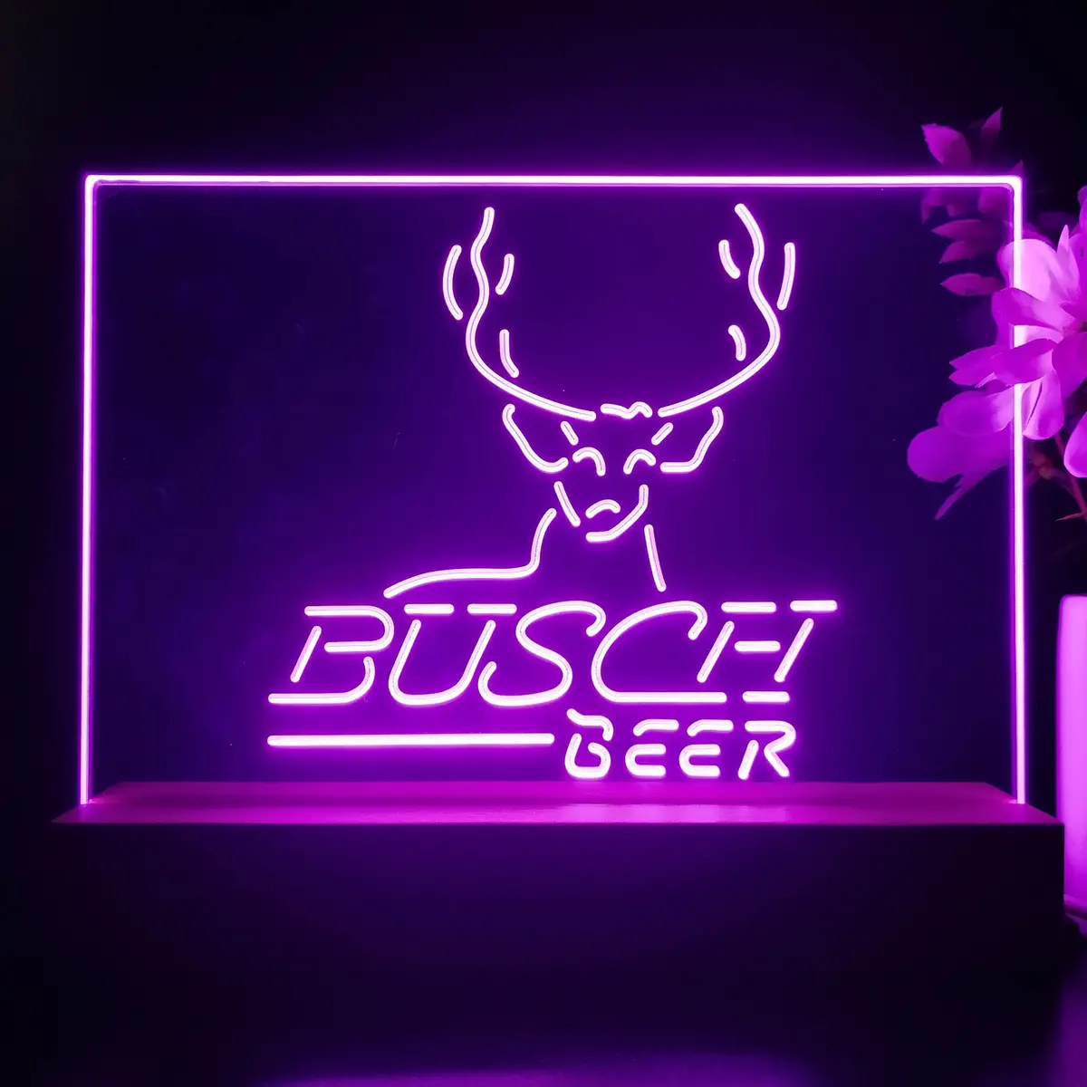Buschs Beer Cabin Deer Hunt Neon Sign Pub Bar Lamp 1