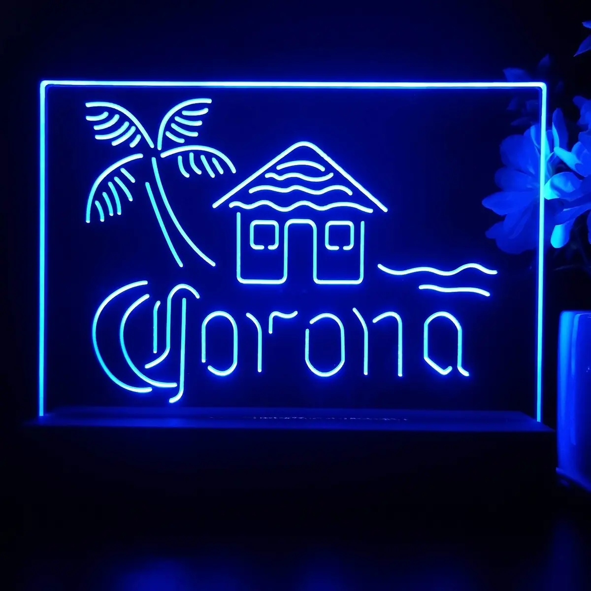 Coronas Cabin Island Palm Tree Neon Sign Pub Bar Lamp 1