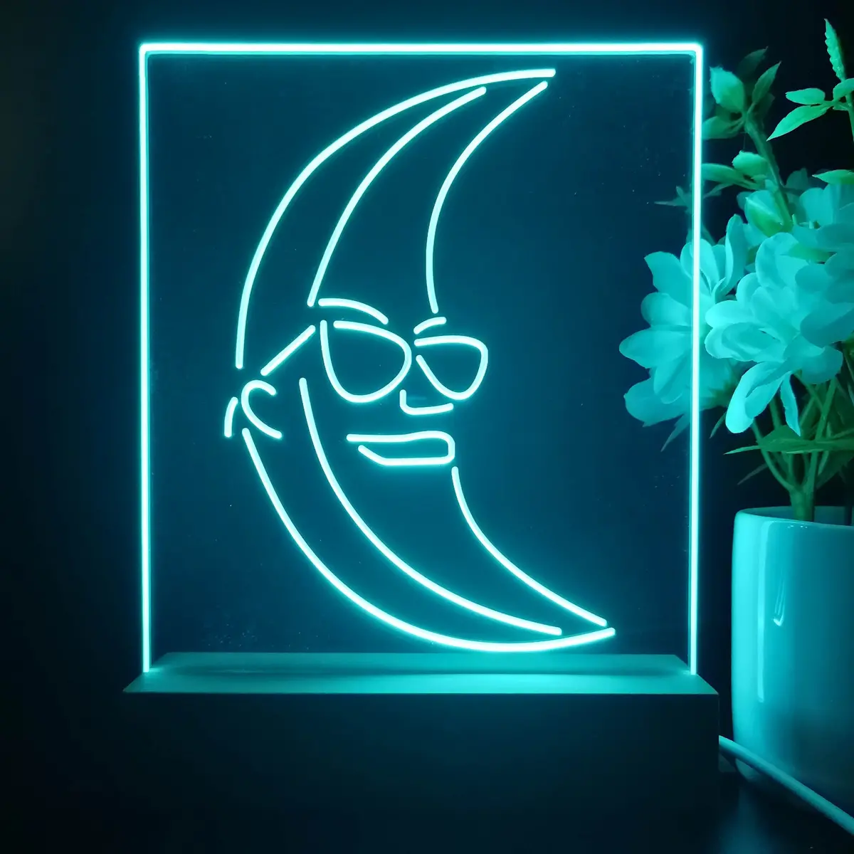 Blue Moon Beer Sunglasses Night Light Neon Pub Bar Lamp 1