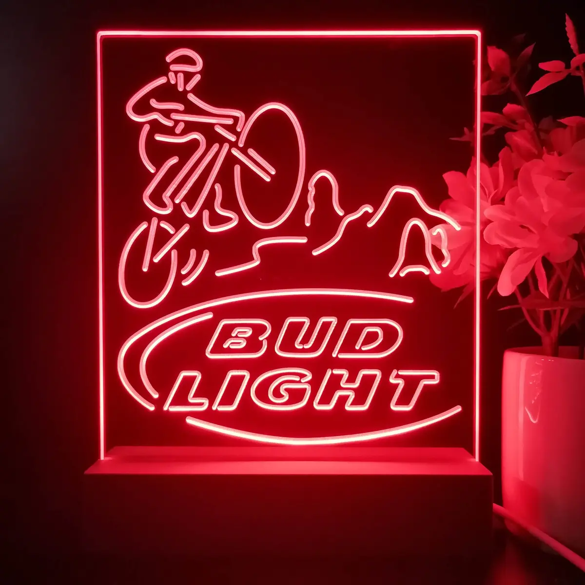Bud Light Mountain Bike Night Light Neon Pub Bar Lamp 1