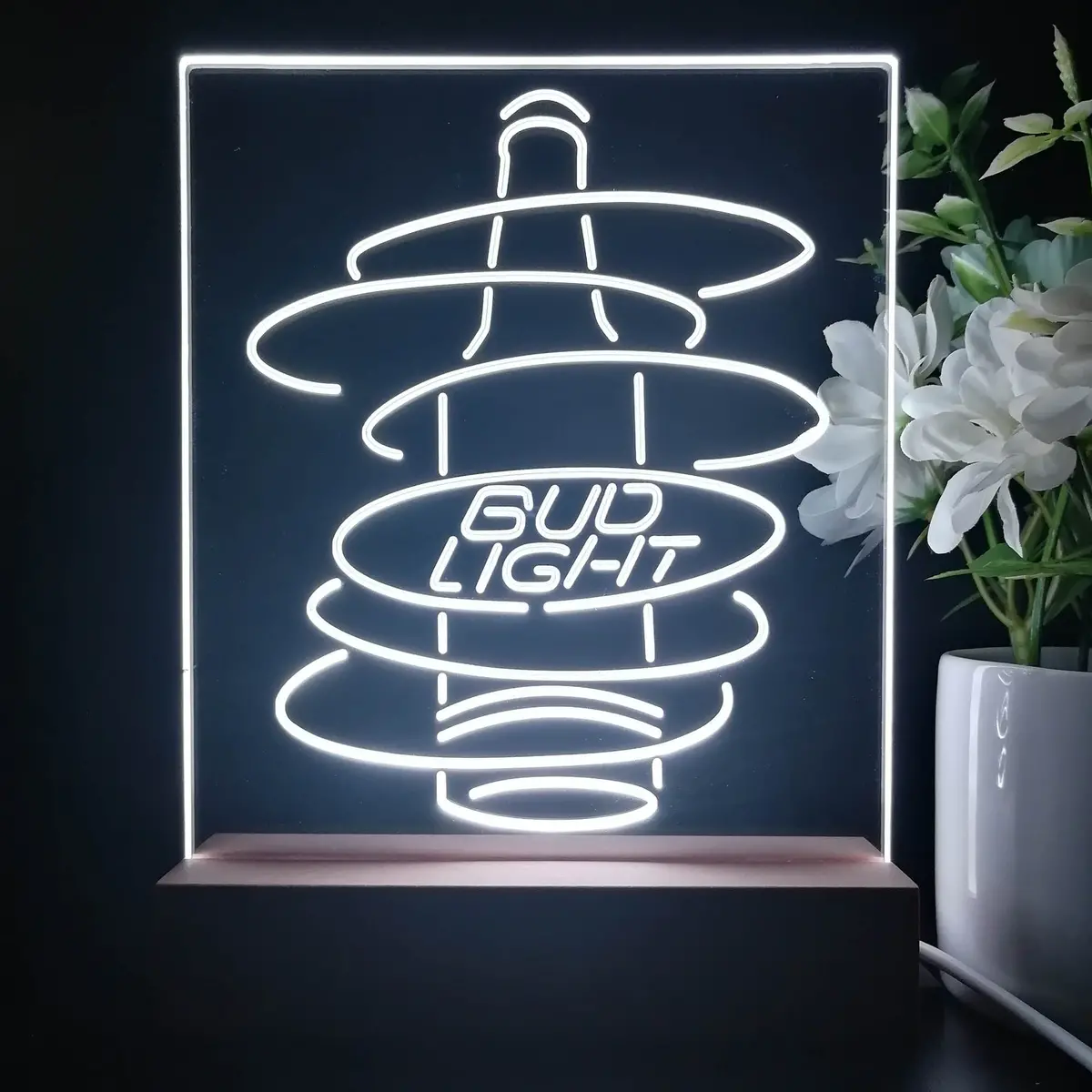 Bud Light Bottle Night Light Neon Pub Bar Lamp 1