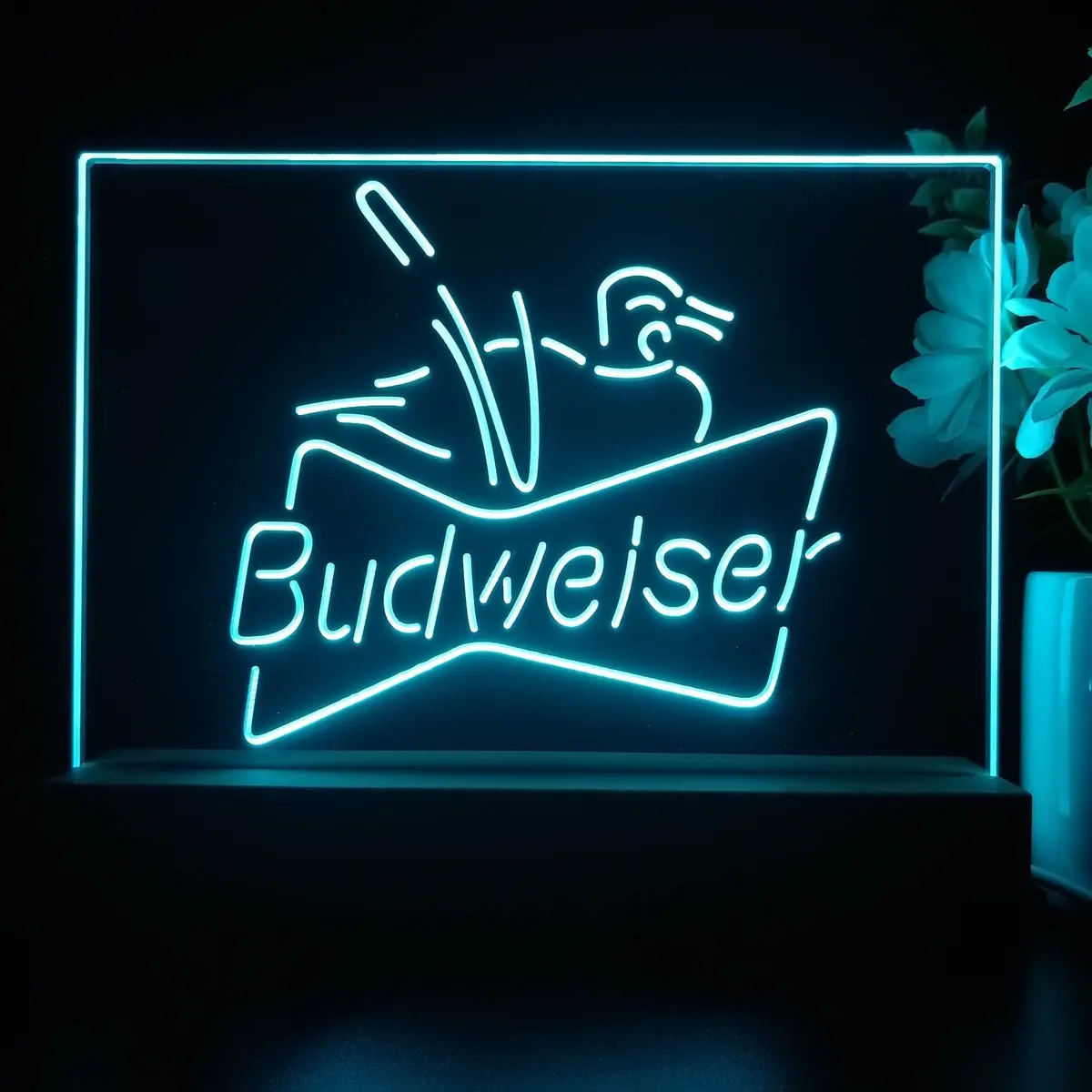 Budweiser Duck Hunting Man Cave Neon Sign Pub Bar Lamp 1