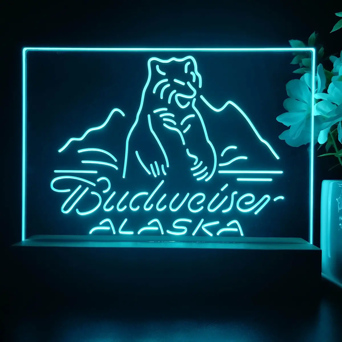 Budweiser Alsaka Polar Bear Beer Neon Sign Pub Bar Lamp 1