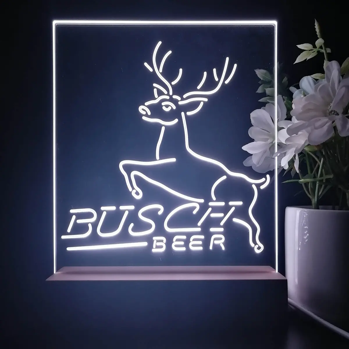 Busch Deer Jump Grassland 3D Illusion Night Light Desk Lamp 1