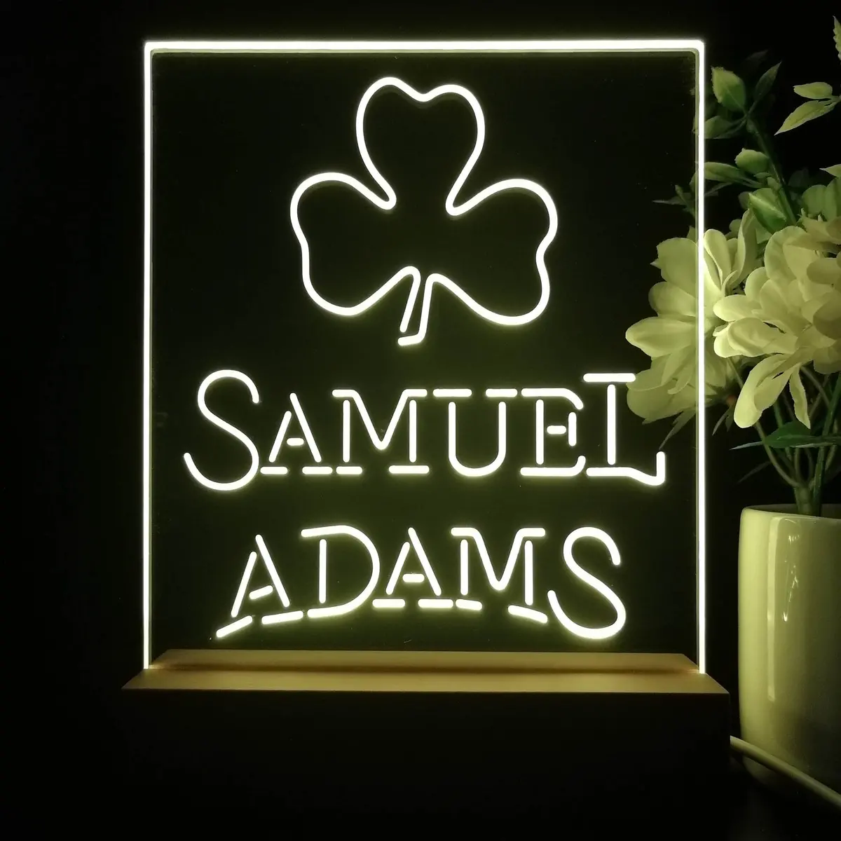 Samuel Adam Shamrock Night Light Neon Pub Bar Lamp 2