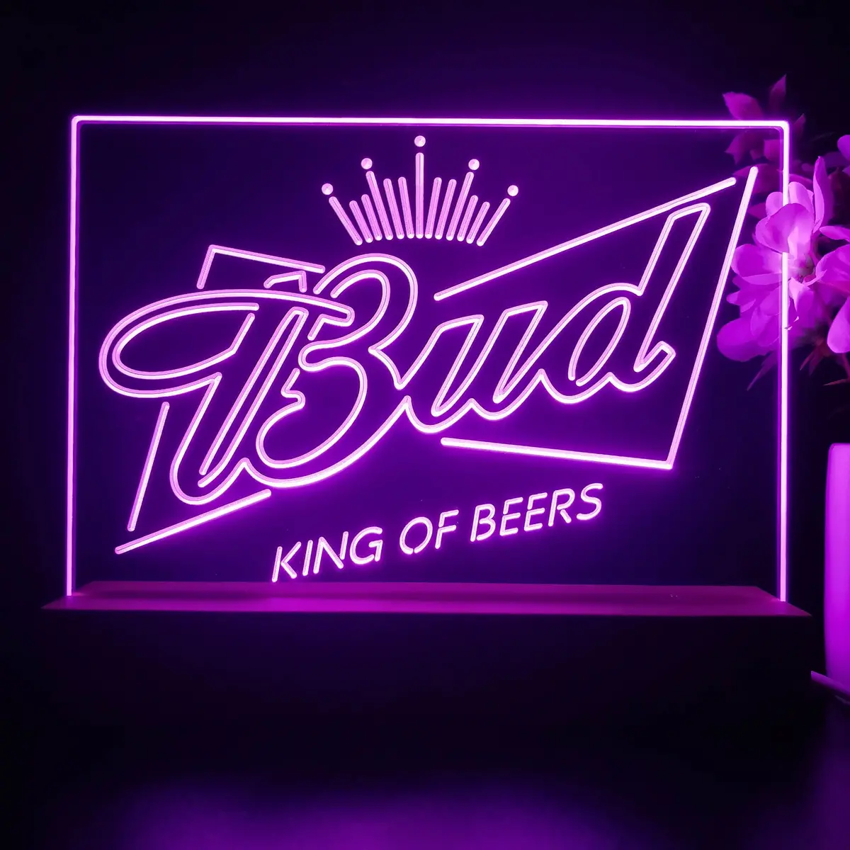Bud King Of Beer Crown Neon Sign Pub Bar Lamp 1