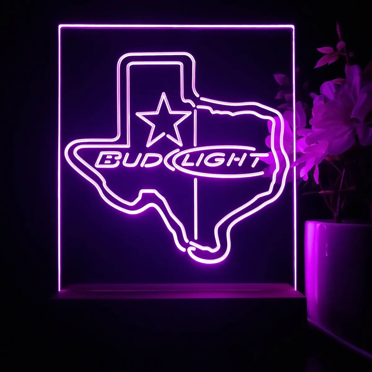 Bud Light Texas Star 3D Illusion Night Light Desk Lamp 1