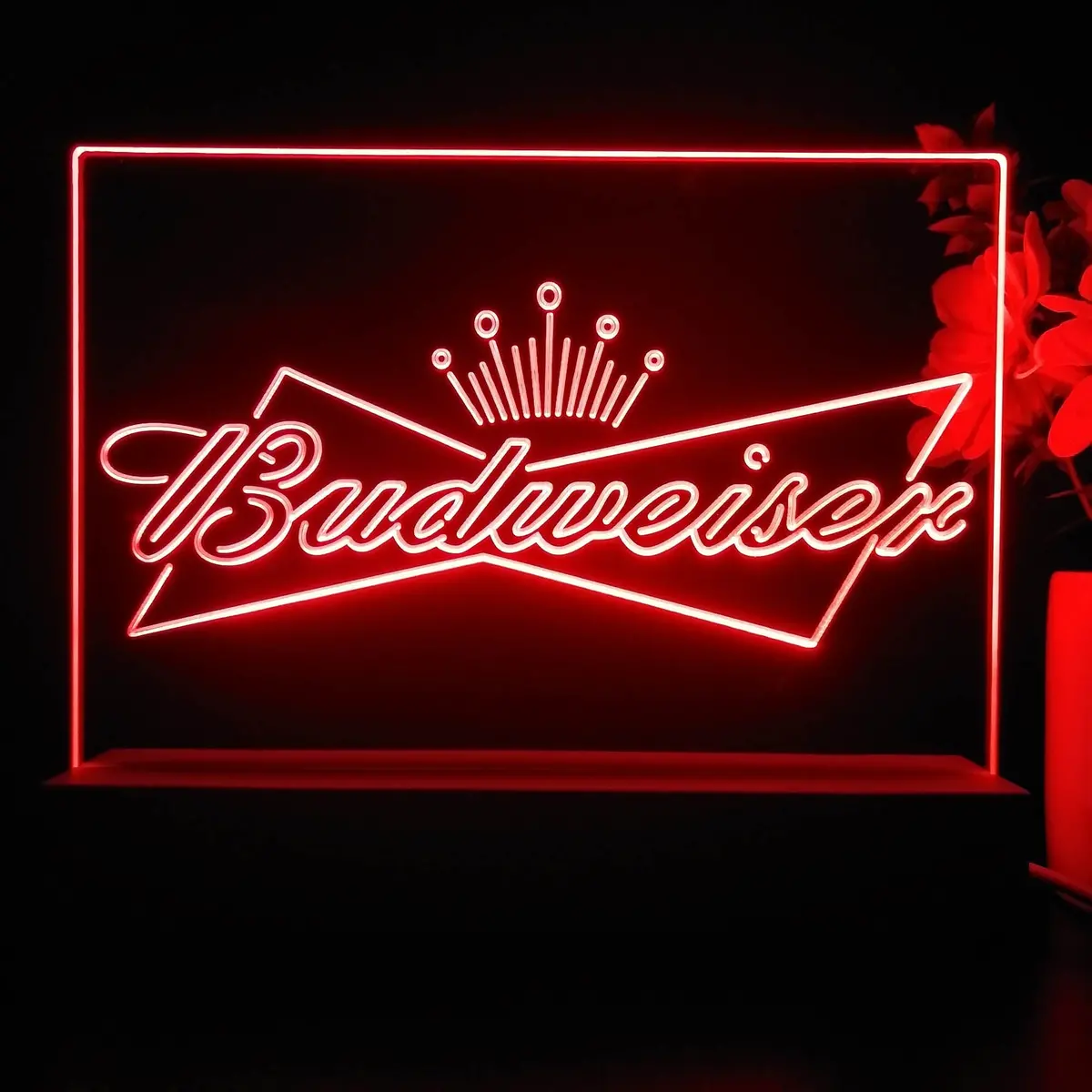 Budweisers Bowtie Crown Neon Sign Pub Bar Lamp 1