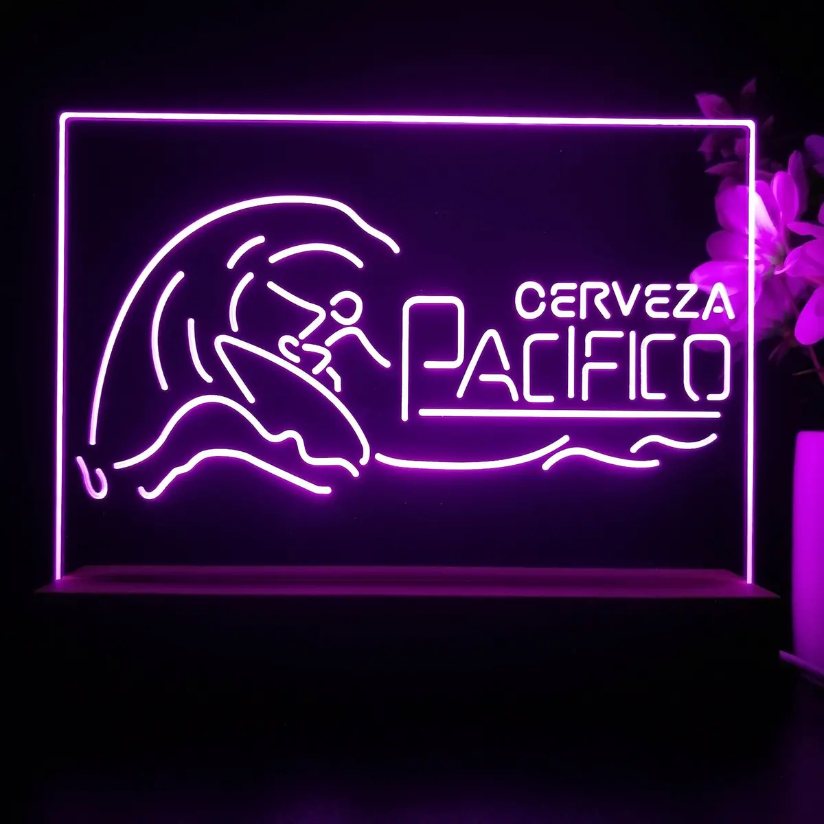 Cerveza Pacifico Wave Surfing Neon Sign Pub Bar Lamp 1