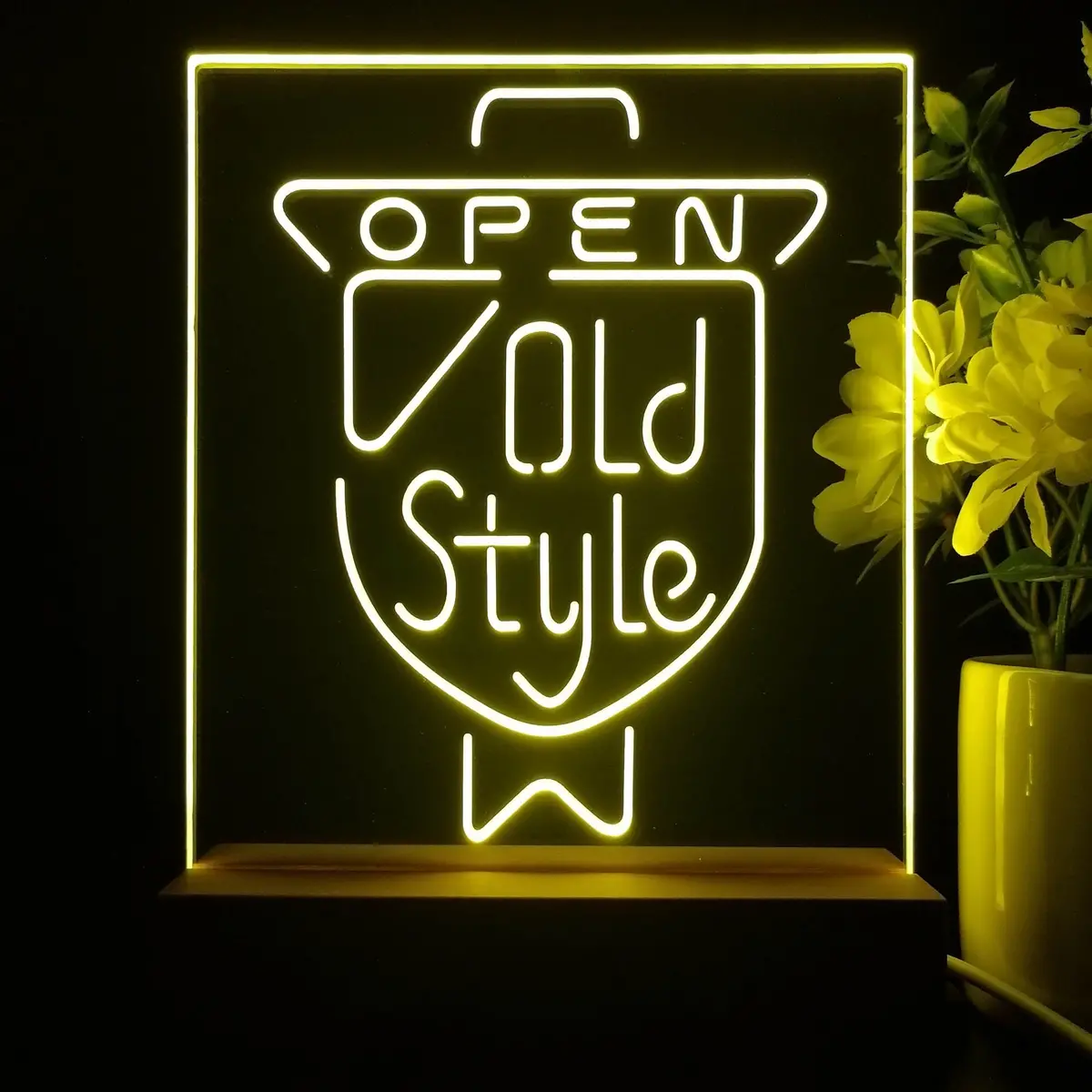 Old Style Beer Open Night Light Neon Pub Bar Lamp 1