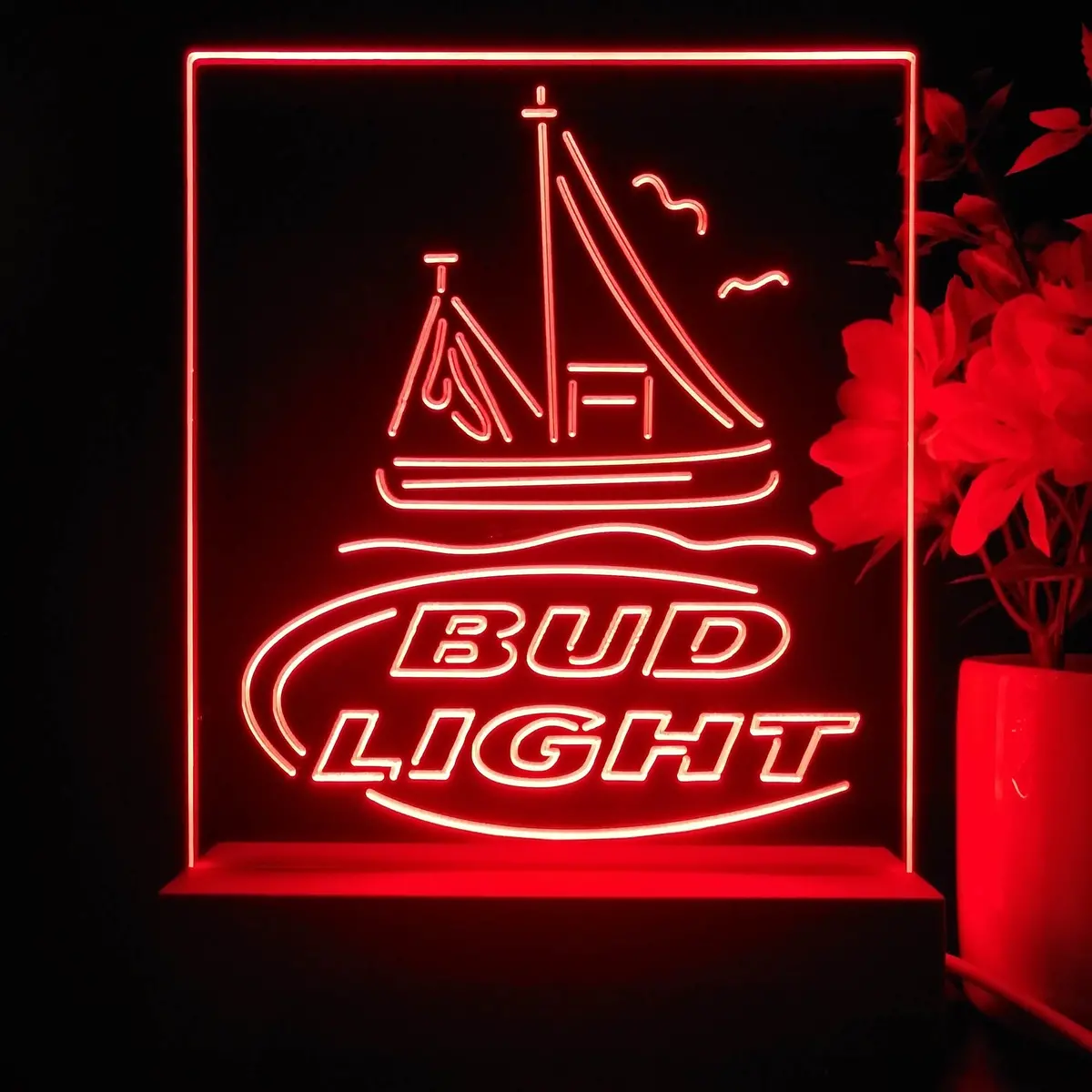 Bud Light Sail Boat Night Light Neon Pub Bar Lamp 1