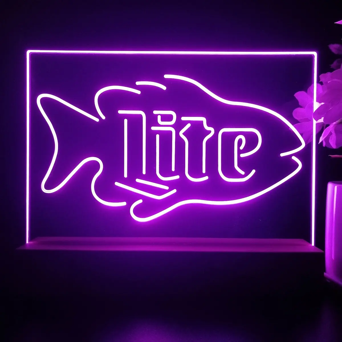 Miller Lite Salmon Fish Neon Sign Pub Bar Lamp 2
