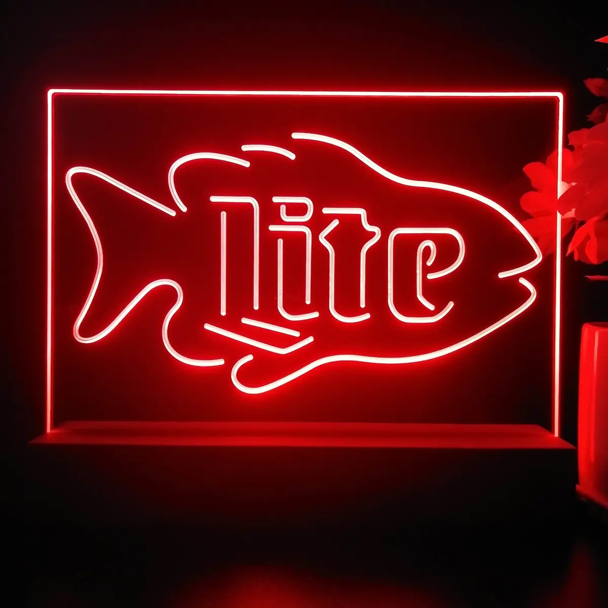 Miller Lite Salmon Fish Neon Sign Pub Bar Lamp 1