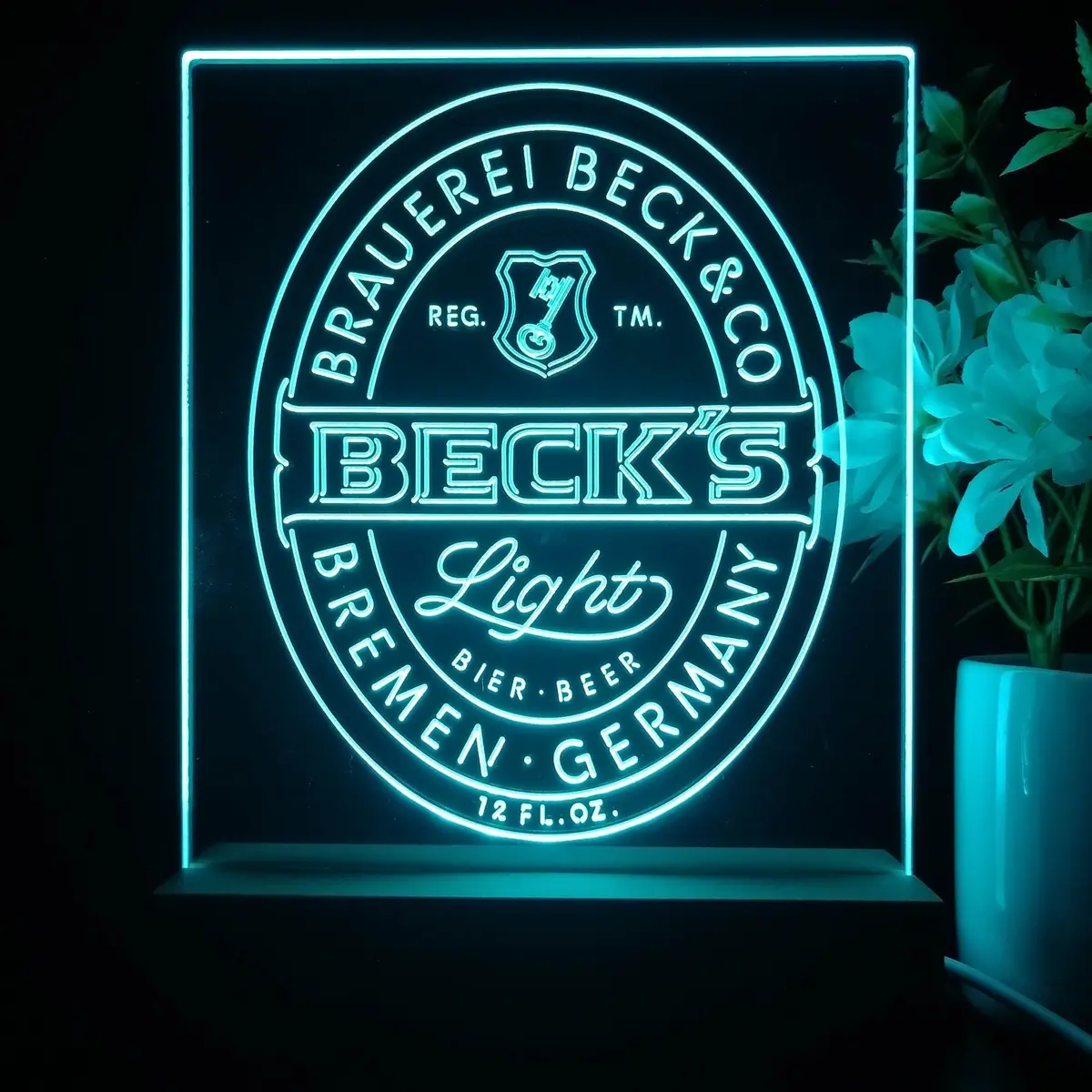 Beck's Light Beer Germany Night Light Neon Pub Bar Lamp 1