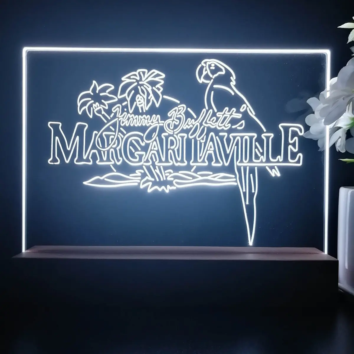 Margaritaville Jimmy Buffett Parrot Neon Sign Pub Bar Lamp 2