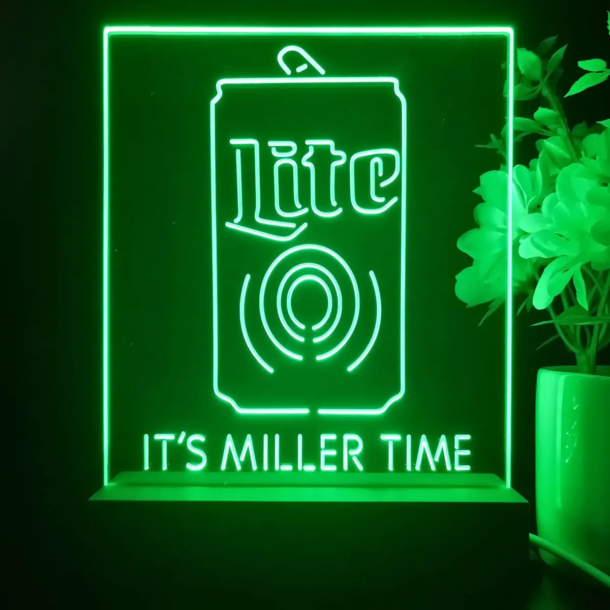 It's Miller Time Bottle Night Light Neon Pub Bar Lamp 1