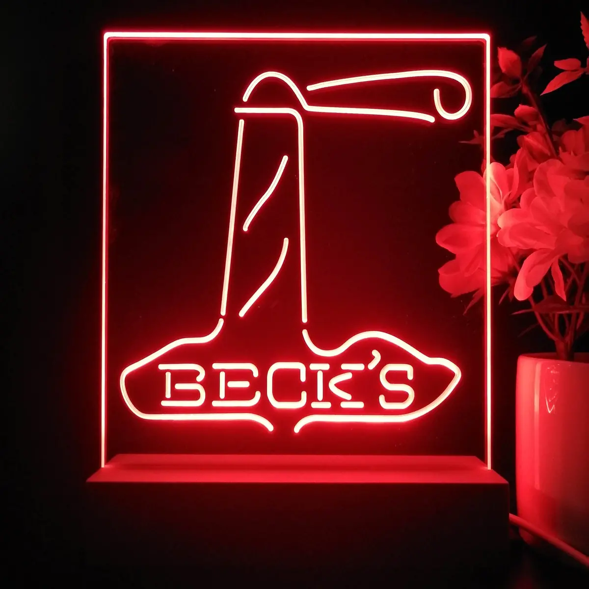 Beck's Lighthouse Island Night Light Neon Pub Bar Lamp 1