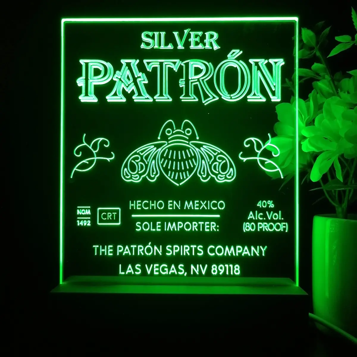 Patron Silver Tequila Night Light Neon Pub Bar Lamp 2